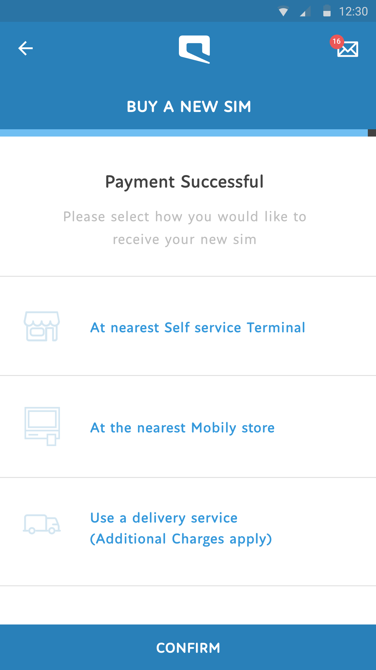 Mobily App Screen 9