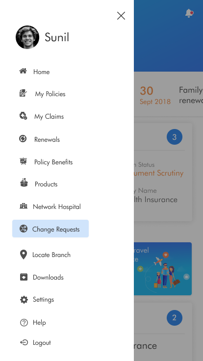 Mobile app development case study - Healthcare Industry - Star health profile side menu
