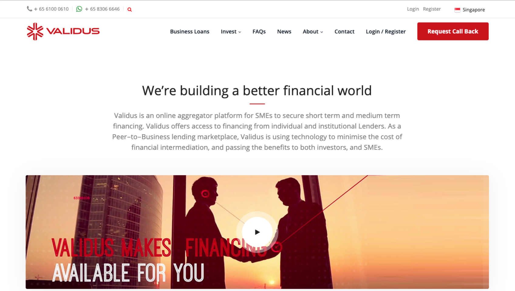 Fintech case study: Digital transformation for Validus example website image 4